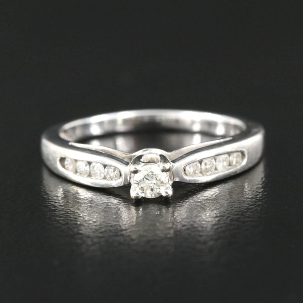 10K WHITE GOLD 0.20CTW DIAMOND RING SIZE 5